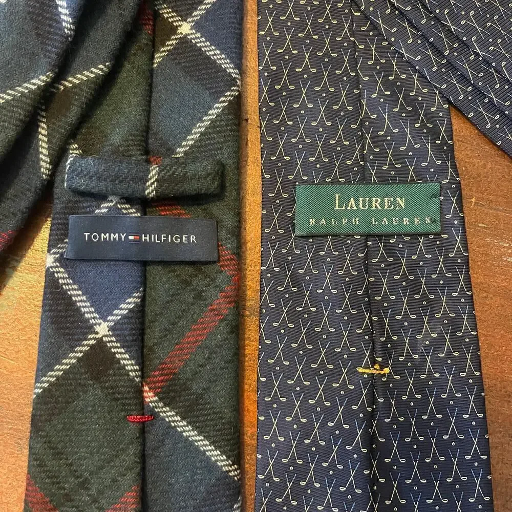 Ralph Lauren & Tommy Hilfiger Men's Ties Lot of 02 Silk/Wool Ties
